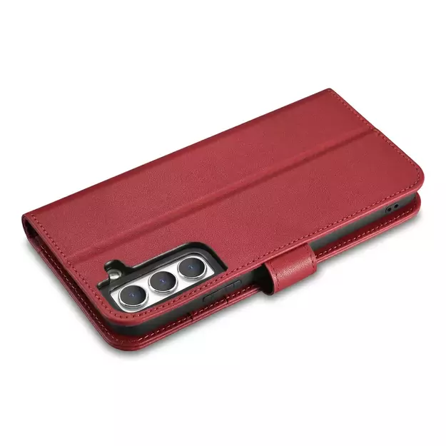 iCarer Haitang Leather Wallet Case Leather Case for Samsung Galaxy S22 + (S22 Plus) Wallet Housing Cover Red (AKSM05RD) 11