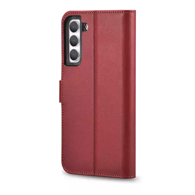 iCarer Haitang Leather Wallet Case Leather Case for Samsung Galaxy S22 + (S22 Plus) Wallet Housing Cover Red (AKSM05RD) 3