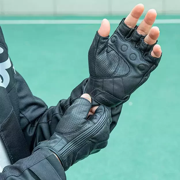 Rockbros 16220006003 L leather motorcycle gloves - black 4