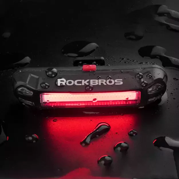 Rockbros A54BK Rear Bike Light + Micro USB - USB-A Cable - Black 4