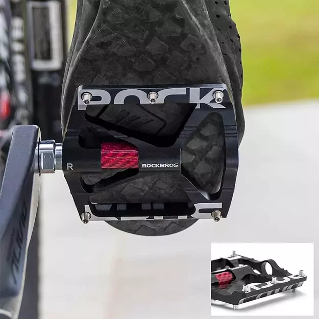 Rockbros 37213071001 Aluminum Alloy Bicycle Pedal Set - Black 4