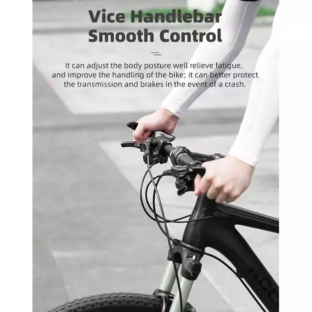 Rockbros BT1007W Bicycle Holder Set with Horns - White 12