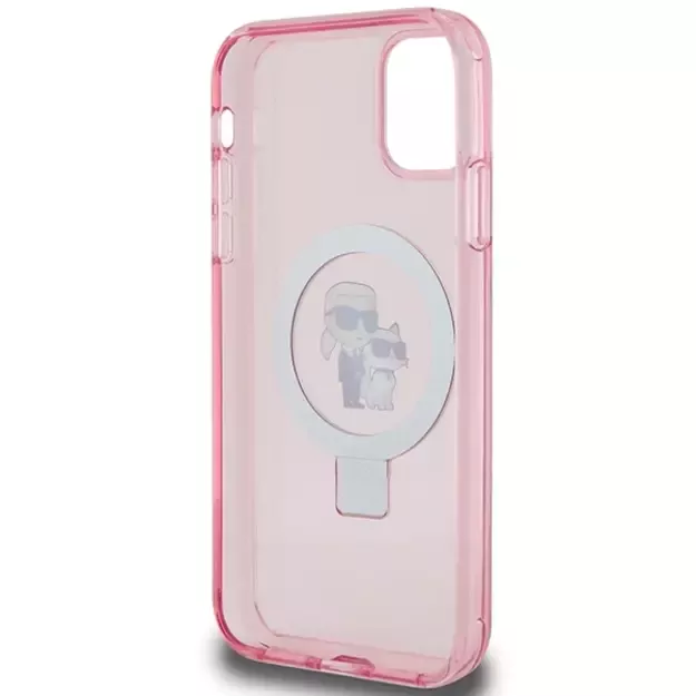 Karl Lagerfeld Ring Stand Karl&Choupette MagSafe case for iPhone 11 / Xr - pink 13