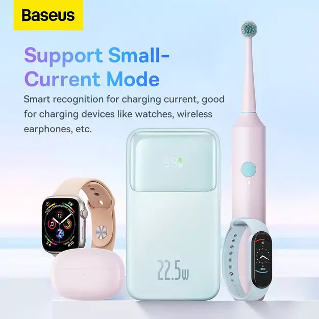 Baseus Comet Series powerbank with display 10000mAh 22.5W - blue + USB-A - USB-C cable 0.3m - white 16