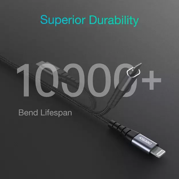 Choetech IP0041 USB-C / Lightning MFi 480Mb/s 3A 2 m cable - black 6
