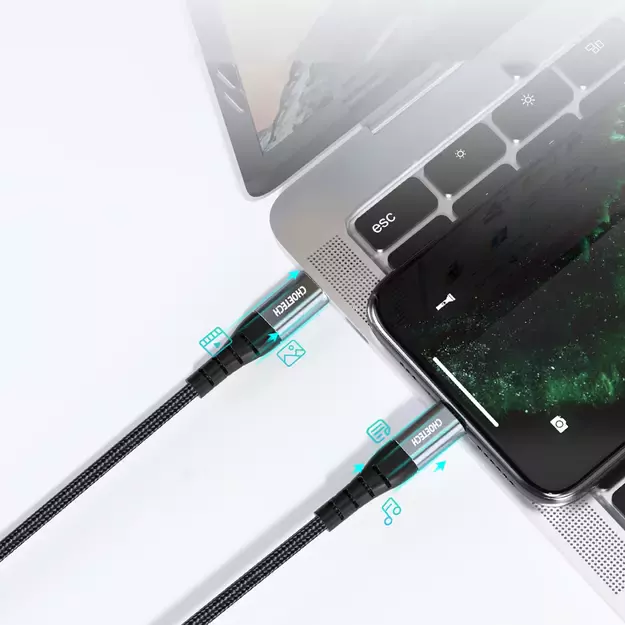 Choetech IP0041 USB-C / Lightning MFi 480Mb/s 3A 2 m cable - black 1