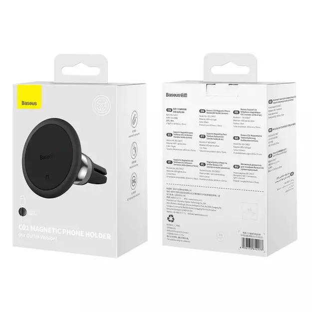 Baseus C01 Overseas Edition magnetic car holder for air vent - black 4
