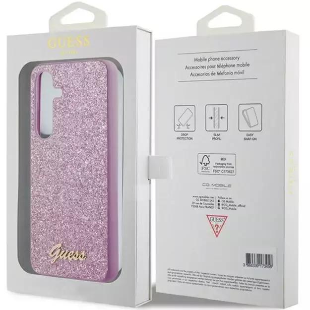 Guess Glitter Script case for Samsung Galaxy S24 - purple 6