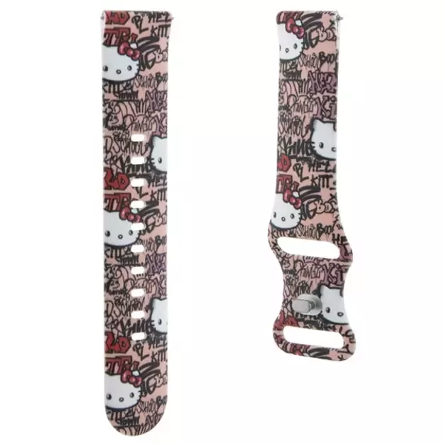 Hello Kitty Silicone Tags Graffiti strap universal 20mm - pink 2