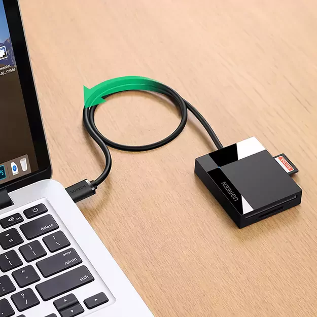 Ugreen CR125 30231 SD / micro SD / CF / MS memory card reader with 1m USB 3.0 cable - black 7