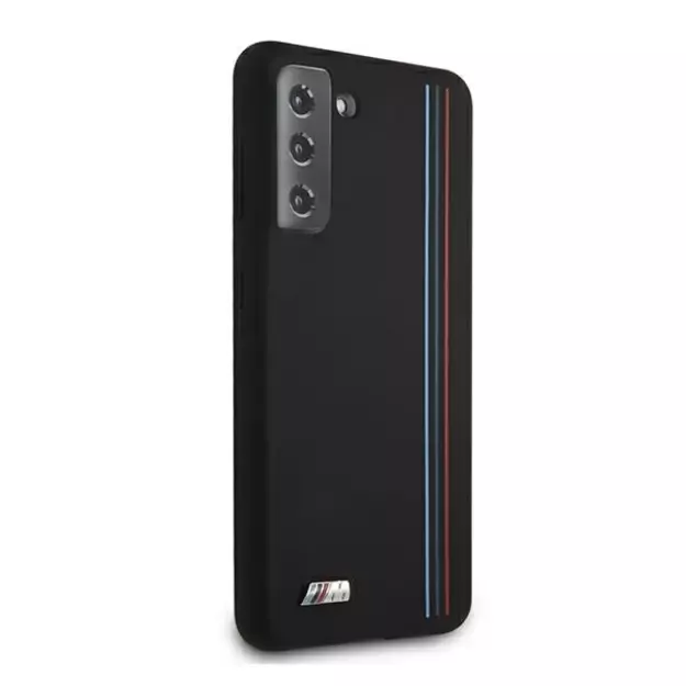 Etui BMW BMHCS21MSIVTBK S21+ G996 czarny/black Silicone Stripes M Collection 4