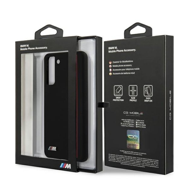Etui BMW BMHCS21MSIVTBK S21+ G996 czarny/black Silicone Stripes M Collection 14