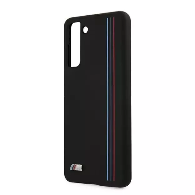 Etui BMW BMHCS21MSIVTBK S21+ G996 czarny/black Silicone Stripes M Collection 1