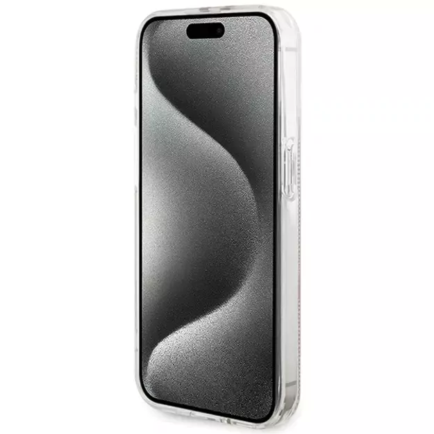 Guess IML 4G Gold Stripe case for iPhone 15 Pro - pink 11