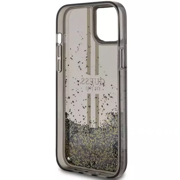 Guess Liquid Glitter Gold Stripes case for iPhone 15 Plus / 14 Plus - black 13