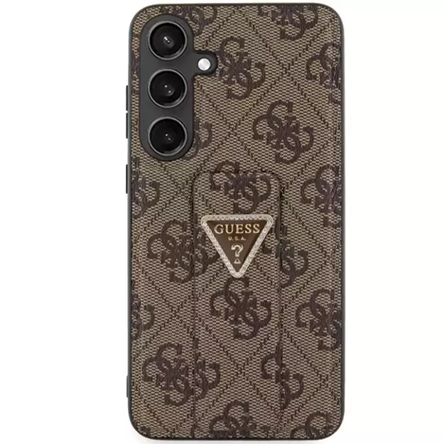 Guess GUHCS24SPGS4TDW S24 S921 brown/brown hardcase Grip Stand 4G Triangle Strass 9
