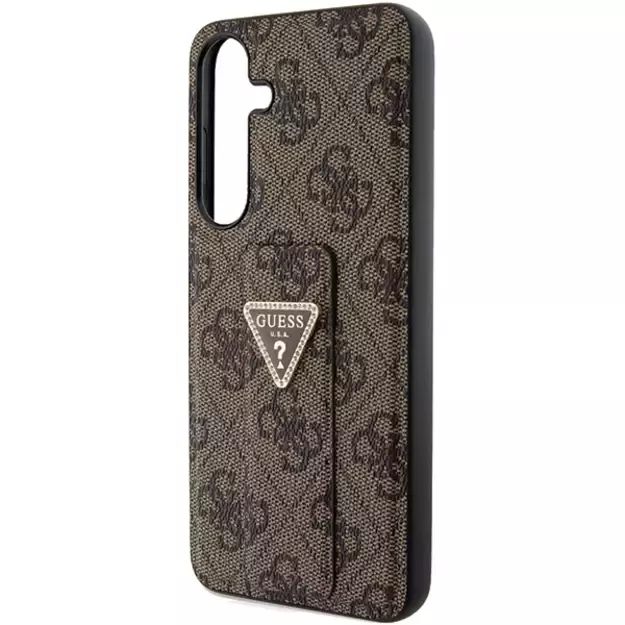 Guess GUHCS24SPGS4TDW S24 S921 brown/brown hardcase Grip Stand 4G Triangle Strass 12