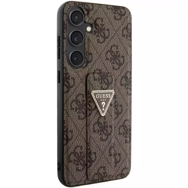 Guess GUHCS24SPGS4TDW S24 S921 brown/brown hardcase Grip Stand 4G Triangle Strass 10