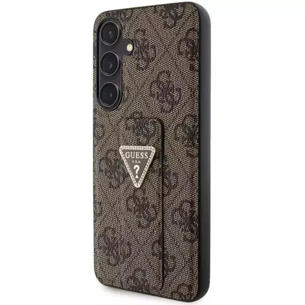 Guess GUHCS24SPGS4TDW S24 S921 brown/brown hardcase Grip Stand 4G Triangle Strass 8