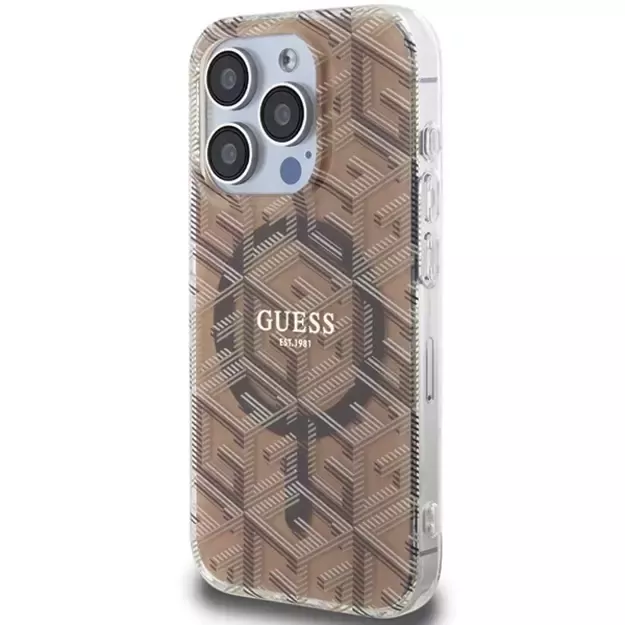 Guess IML GCube MagSafe case for iPhone 15 Pro - brown 8
