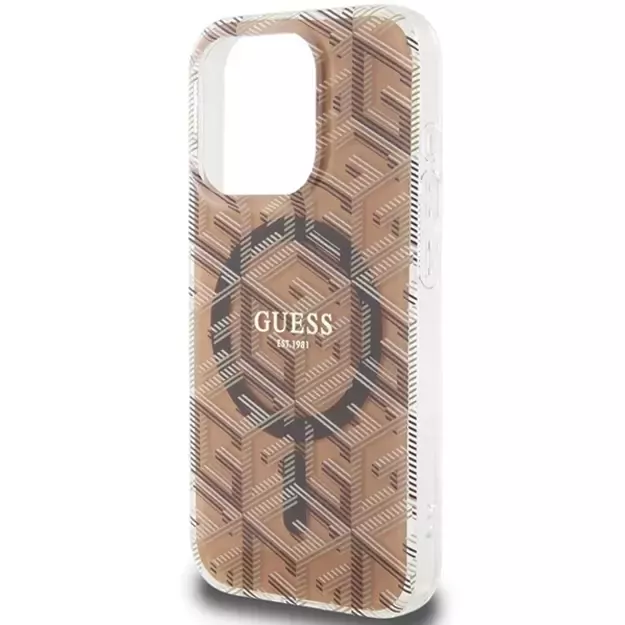 Guess IML GCube MagSafe case for iPhone 15 Pro - brown 12