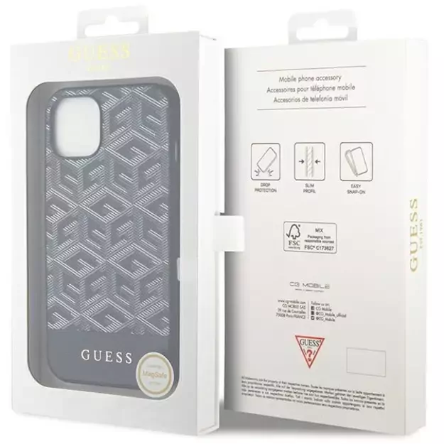 Guess GCube Stripes MagSafe case for iPhone 15 / 14 / 13 - black 14