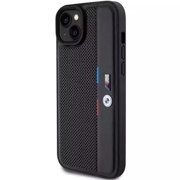 BMW Perforated Tricolor Line case for iPhone 15 Plus / 14 Plus - black 1