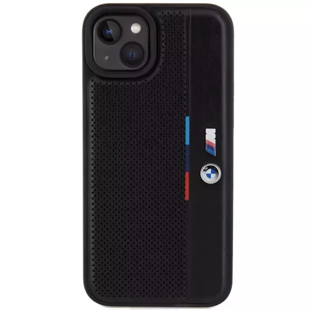 BMW Perforated Tricolor Line case for iPhone 15 Plus / 14 Plus - black 2