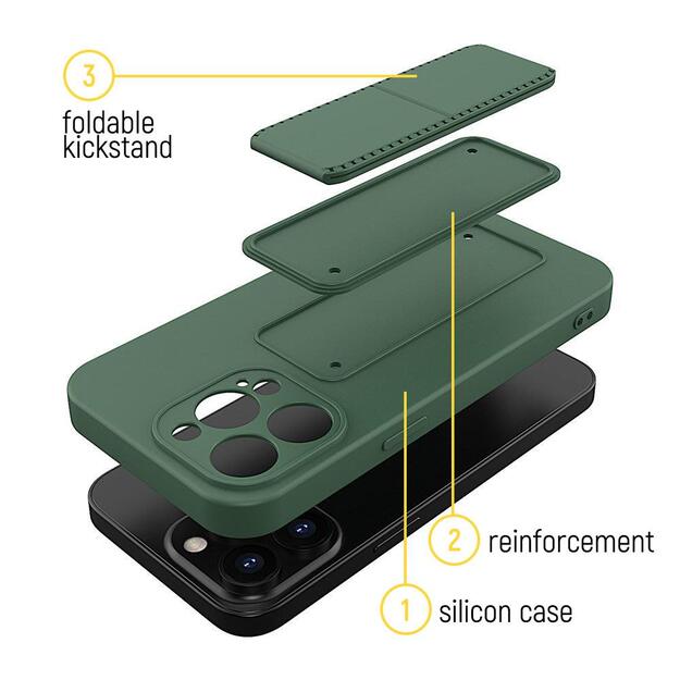 Wozinsky Kickstand Case silicone case with stand for iPhone 12 Pro red 2