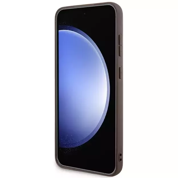 Guess 4G Collection Leather Metal Logo MagSafe case for Samsung Galaxy S24+ - brown 4