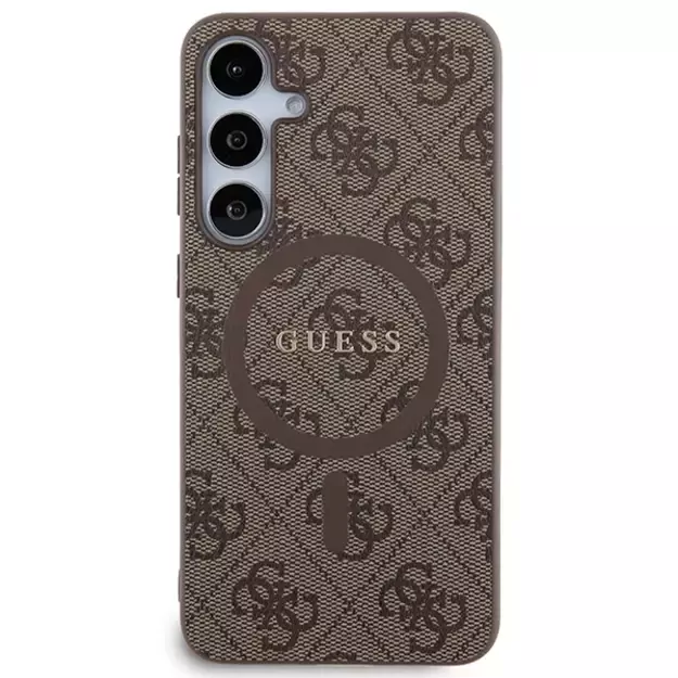 Guess 4G Collection Leather Metal Logo MagSafe case for Samsung Galaxy S24+ - brown 2