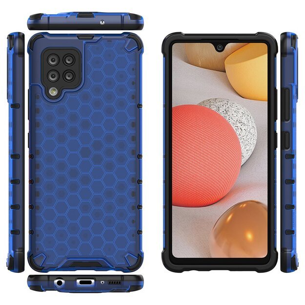 Honeycomb Case armor cover with TPU Bumper for Samsung Galaxy A42 5G blue 14