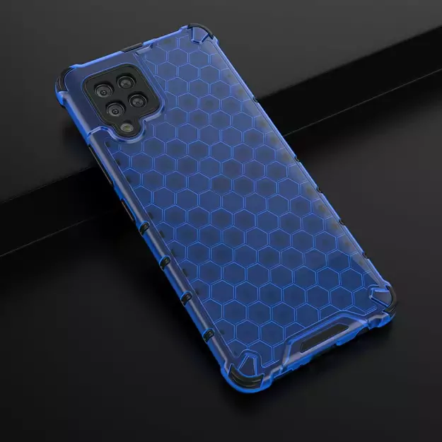 Honeycomb Case armor cover with TPU Bumper for Samsung Galaxy A42 5G blue 3