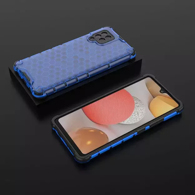Honeycomb Case armor cover with TPU Bumper for Samsung Galaxy A42 5G blue 2