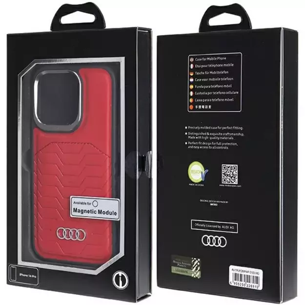 Audi Synthetic Leather case with MagSafe for iPhone 14 Pro - red 6
