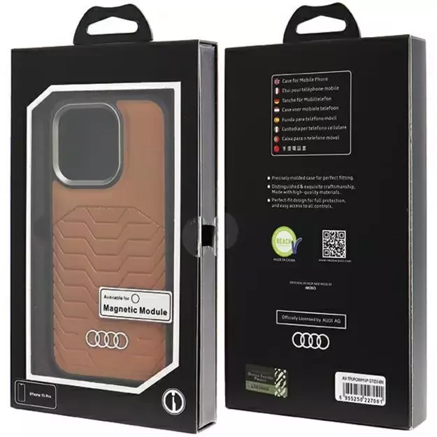 Audi Synthetic Leather case with MagSafe for iPhone 15 Pro - brown 12