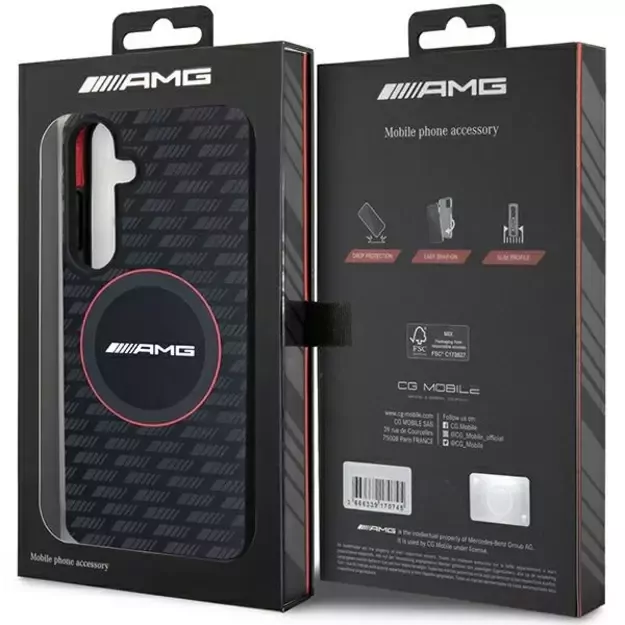 AMG Silicone Carbon Pattern MagSafe case for Samsung Galaxy S24 - black 7