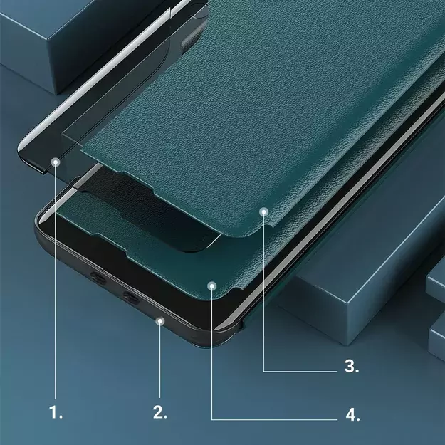 Eco Leather View Case Elegant Flip Cover Case with Stand Function Xiaomi Redmi K40 Pro + / K40 Pro / K40 / Poco F3 Red 12
