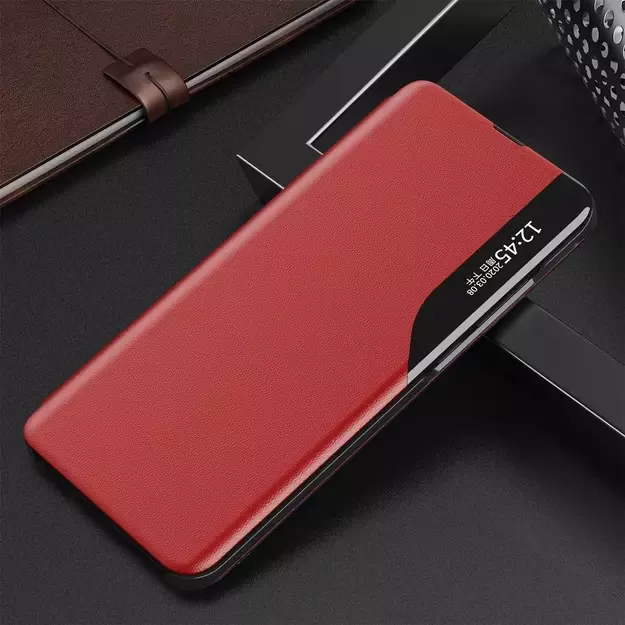 Eco Leather View Case Elegant Flip Cover Case with Stand Function Xiaomi Redmi K40 Pro + / K40 Pro / K40 / Poco F3 Red 2