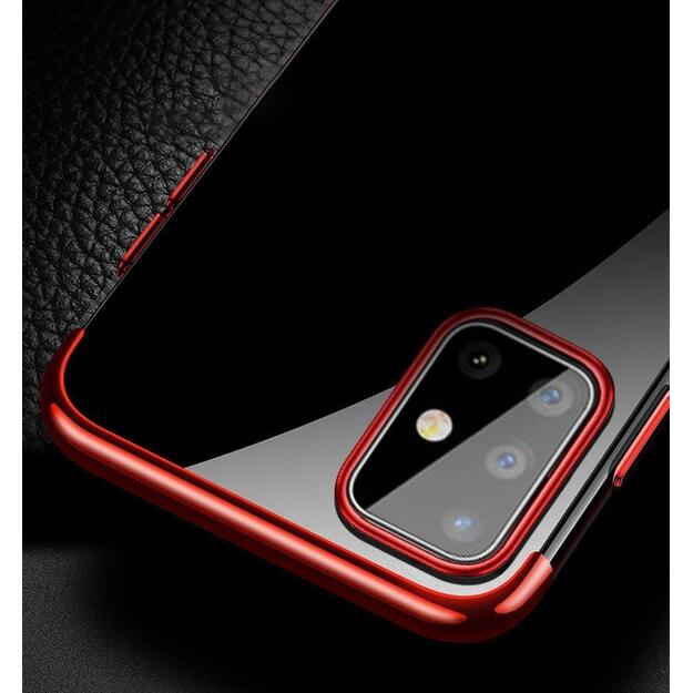 Clear Color Case Gel TPU Electroplating frame Cover for Samsung Galaxy A72 4G blue 15