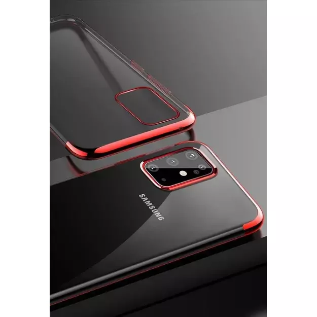 Clear Color Case Gel TPU Electroplating frame Cover for Samsung Galaxy A72 4G blue 4