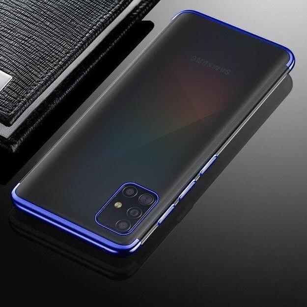 Clear Color Case Gel TPU Electroplating frame Cover for Samsung Galaxy A72 4G blue 12