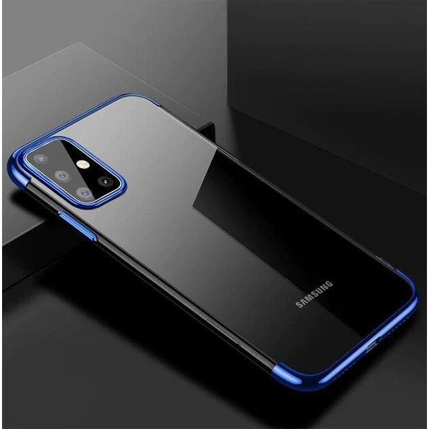 Clear Color Case Gel TPU Electroplating frame Cover for Samsung Galaxy A72 4G blue 13
