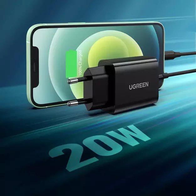 Ugreen USB wall charger Type C 20W Power Delivery black (10191) 1