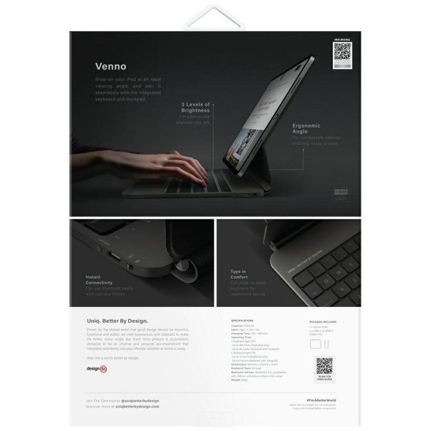 Uniq Venno Pro Magnetic Smart Case with Keyboard for iPad Air 13&quot  2024 / 2025 / iPad Pro 13&quot  2024 - Black 7