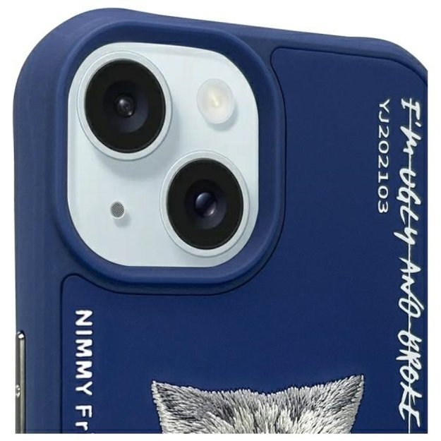 Nimmy Glasses Cool Cat Case for iPhone 15 - Blue 2