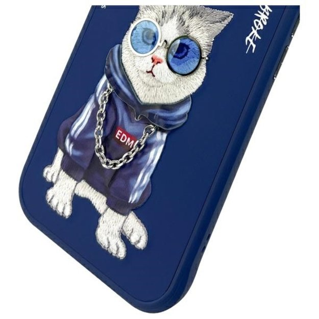 Nimmy Glasses Cool Cat Case for iPhone 15 - Blue 9