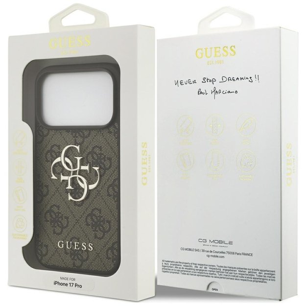 Guess 4G Big Logo Case for iPhone 17 Pro - Brown 7