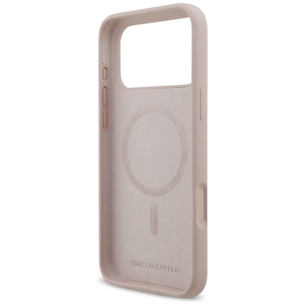 Karl Lagerfeld Silicone Karl&amp Choupette Ring MagSafe Case for iPhone 17 Pro Max - Pink 6