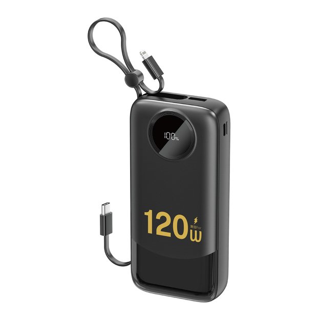 Dudao K13Pro 20000mAh Powerbank with Built-in Cable - Black